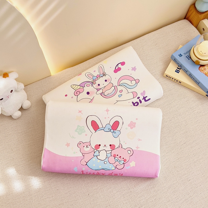 91家纺网 家纺一手货源 找家纺 梵赫 2025新款全棉A类儿童针织棉记忆枕（可拆卸） 小兔乖乖 30*50  含芯