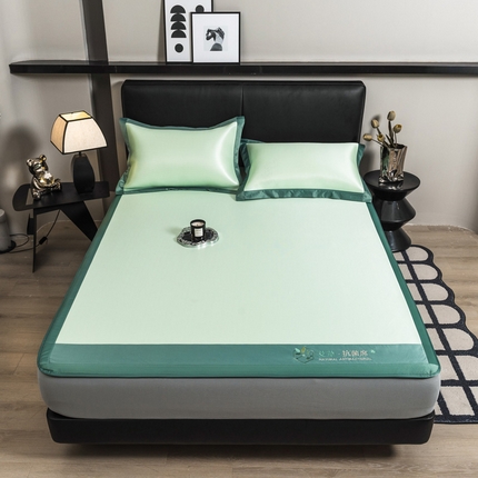 91家纺网 家纺一手货源 找家纺 （总）全季家居 2025新款5A加厚加密艾草碳光席冰丝席