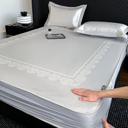 91家纺网 家纺一手货源 找家纺 （总）本希2025春夏新款可水洗冰丝席花漾数码印花法式系列