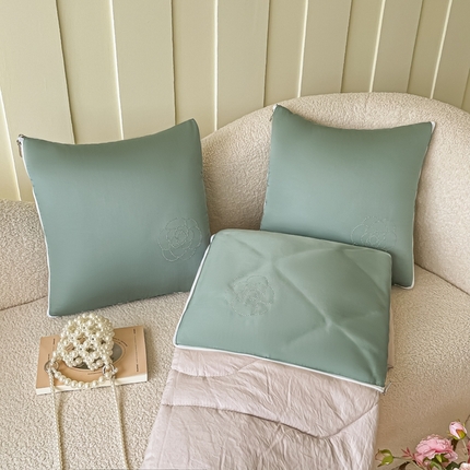 91家纺网 家纺一手货源 找家纺 （总）番茄+ 2025新款天丝山茶花烫钻抱枕被