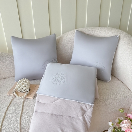 91家纺网 家纺一手货源 找家纺 （总）番茄+ 2025新款天丝山茶花烫钻抱枕被