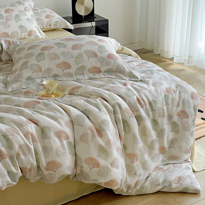 91家纺网 家纺一手货源 找家纺 棉生活家纺 2025新款天丝莱赛尔印花四件套 林间秘信