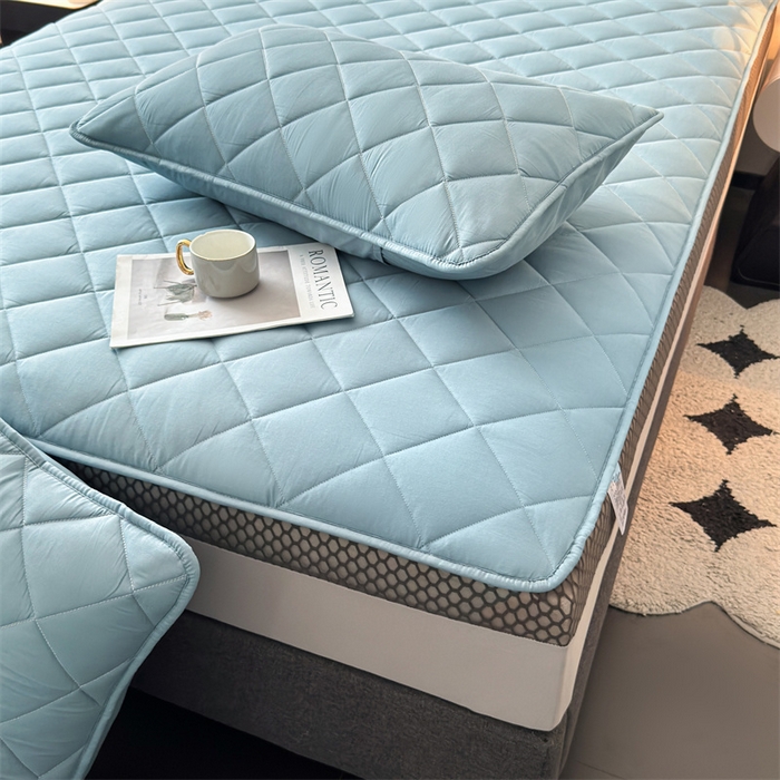 91家纺网 家纺一手货源 找家纺 优眠坊 2025新款全棉夹棉枕套-格调 格调-雾霾蓝