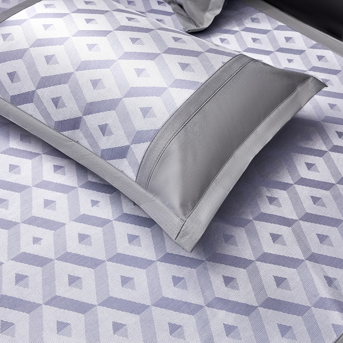 91家纺网 家纺一手货源 找家纺 全季家居 2025新款5A抗菌3D立体冰柔凉感冰丝席 格调-天蓝 床笠款