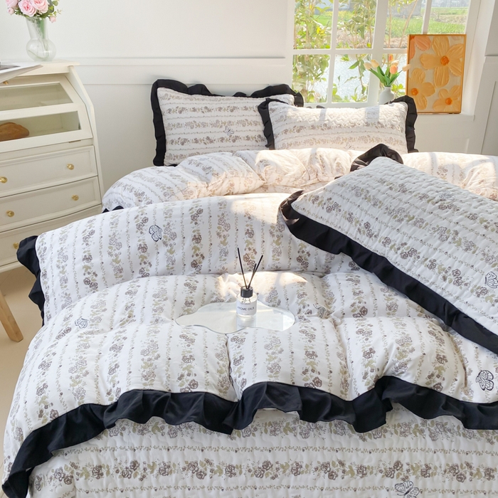 91家纺网 家纺一手货源 找家纺 佳品居 2025新款赫本风床盖四件套 赫本风-花香