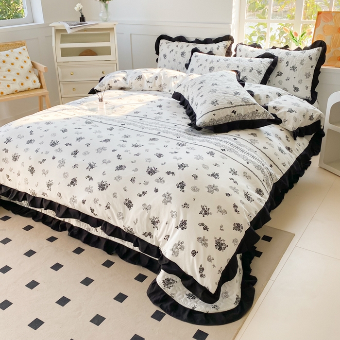 91家纺网 家纺一手货源 找家纺 佳品居 2025新款赫本风床盖四件套 赫本风-花馨