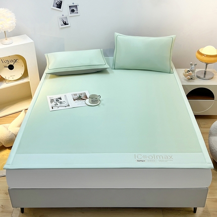 91家纺网 家纺一手货源 找家纺 全季家居 2025新款5A抗菌ICE系列凉感冰丝席 水绿 床席款