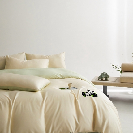 金奇达家纺 2025新款竹玉清丝四件套-墨隐竹笙【标准号全网控价（折后券后）不低于228元】 墨隐竹笙-白