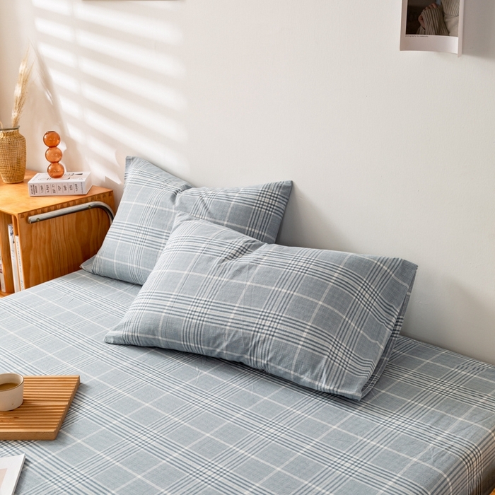 91家纺网 家纺一手货源 找家纺 2025新款A类色织水洗棉单被套 柏林兰