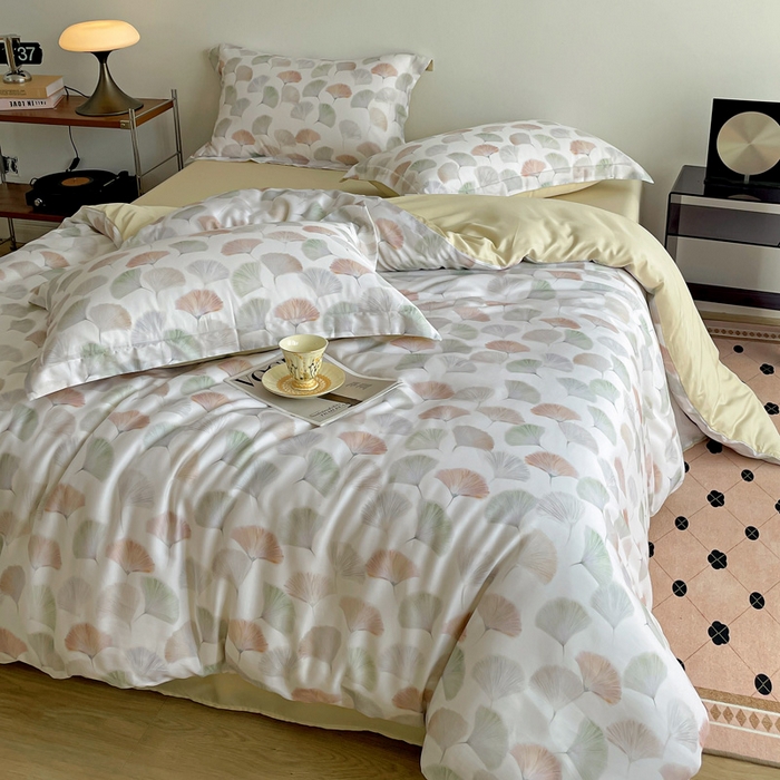 91家纺网 家纺一手货源 找家纺 棉生活家纺 2025新款天丝莱赛尔印花四件套 林间秘信