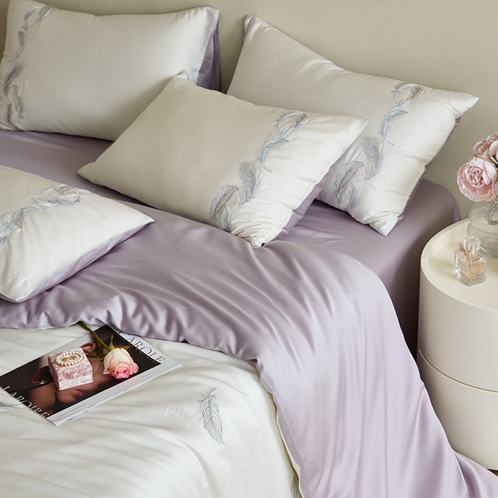 91家纺网 家纺一手货源 找家纺 初拾 2025新款60支奥地利进口兰精天丝四件套-岛羽 岛羽-薰衣草紫