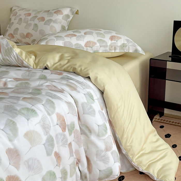 91家纺网 家纺一手货源 找家纺 棉生活家纺 2025新款天丝莱赛尔印花四件套 林间秘信