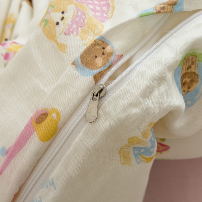 91家纺网 家纺一手货源 找家纺 塔塔家居  2025新款全棉纯棉双层纱四件套 春日派对