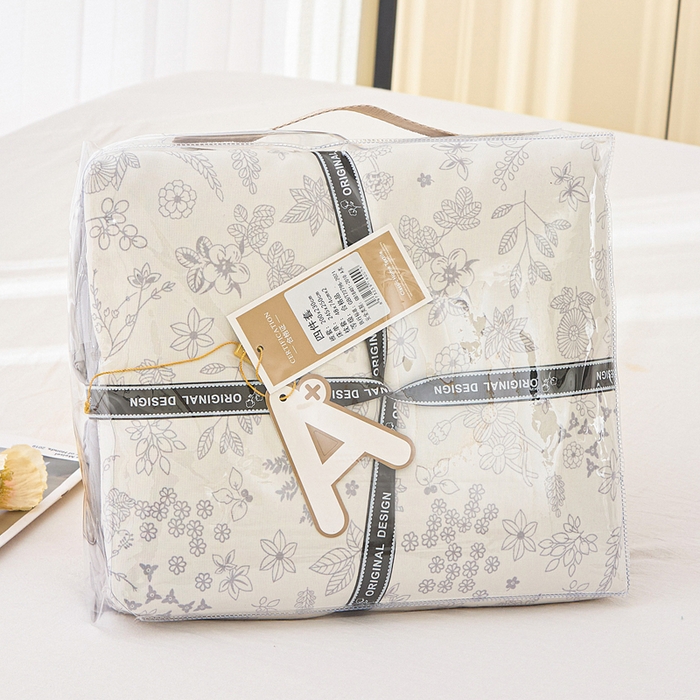 91家纺网 家纺一手货源 找家纺 蕾诺家纺 2025新款直播新款A类有氧提花云纱棉圆角吊边工艺四件套学生三件套 墨染芳华