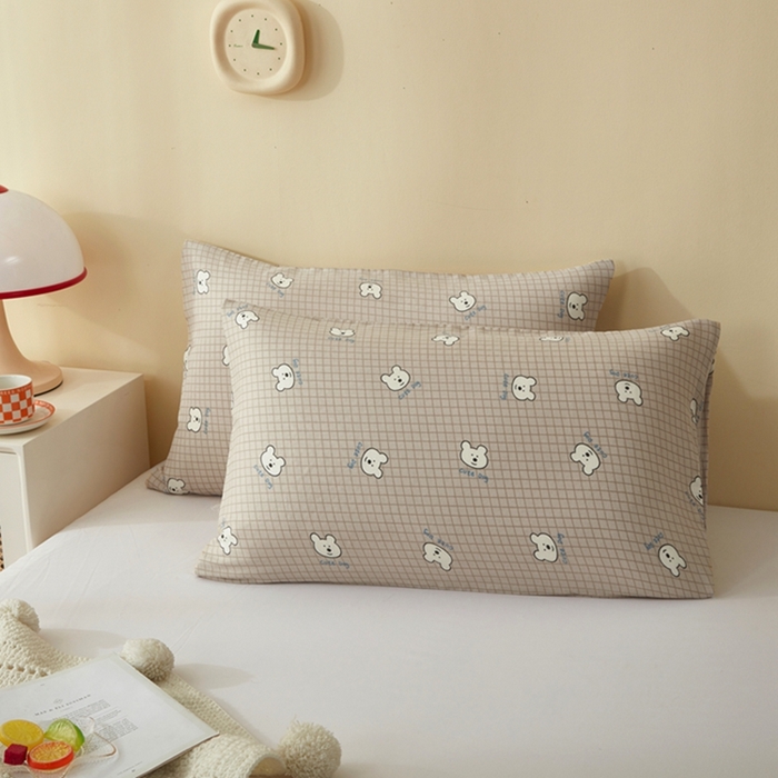 91家纺网 家纺一手货源 找家纺 2025款A类母婴级全棉双层纱枕套_4032 汪格小熊