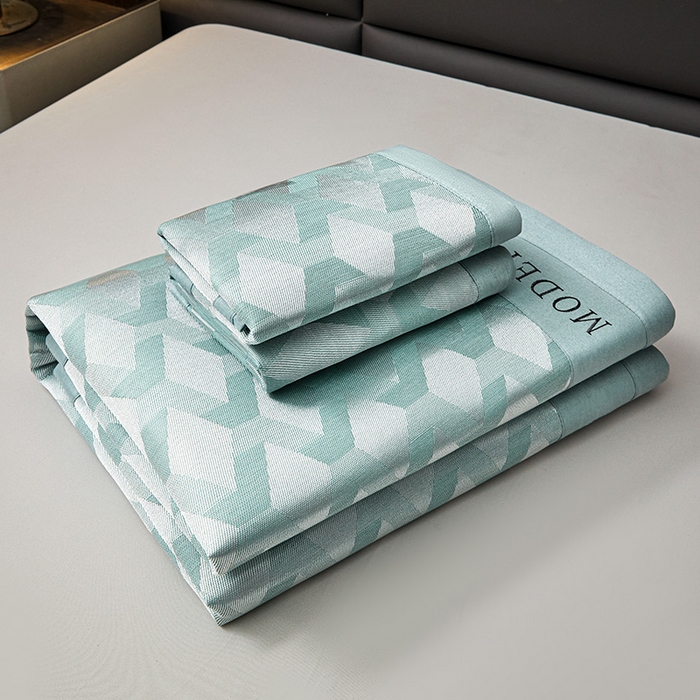 91家纺网 家纺一手货源 找家纺 全季家居 2025新款5A抗菌3D立体冰柔凉感冰丝席 菱形-水绿 床席款