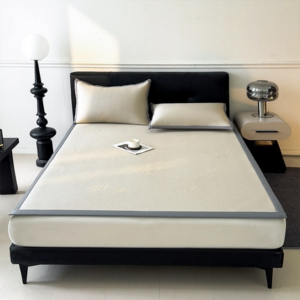 91家纺网 家纺一手货源 找家纺 （总）乐家欣 2025新款A类提花色织冰豆豆凉席-竹韵系列