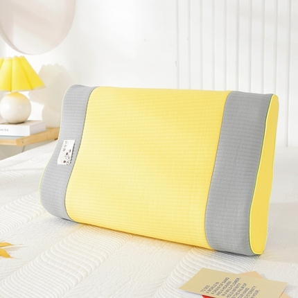 2025新款TW韩式拼接高低枕 亮黄