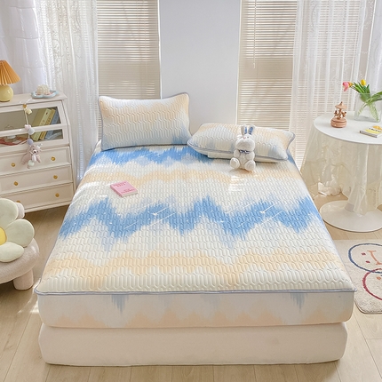 总 欧邦 床笠款乳胶凉席三件套可配同款凉感丝夏被四件套（外贸供货）