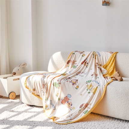 艾佳宝贝 2025新款A类针织豆豆儿童多功能宿舍午睡安抚盖毯 童年的伙伴-盖毯