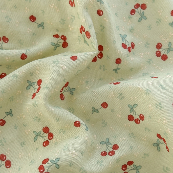 91家纺网 家纺一手货源 找家纺 塔塔家居  2025新款全棉纯棉双层纱床单床笠单品 小樱桃