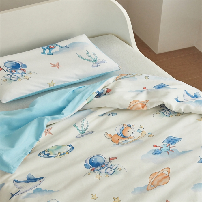 91家纺网 家纺一手货源 找家纺 艾佳宝贝 2025A类儿童全棉多功能单被套可拆式夏被四季被子 太空飞行