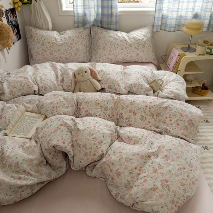 91家纺网 家纺一手货源 找家纺 塔塔家居  2025新款全棉纯棉双层纱被套单品单被套被套单件 花序