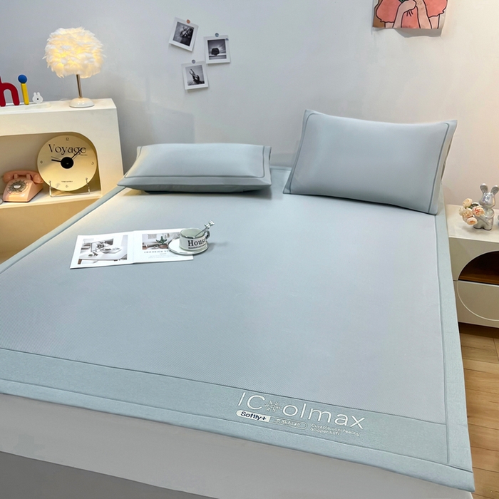 91家纺网 家纺一手货源 找家纺 全季家居 2025新款5A抗菌ICE系列凉感冰丝席 浅灰 床席款