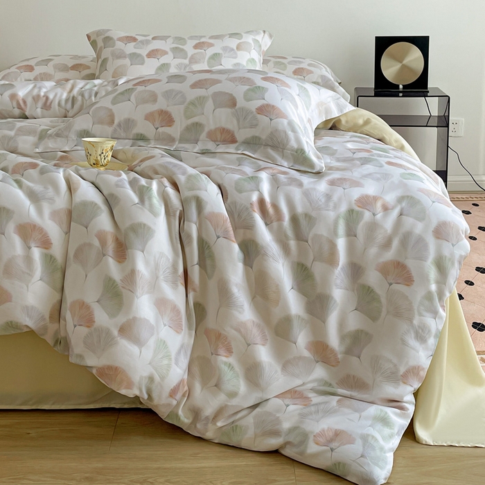 91家纺网 家纺一手货源 找家纺 棉生活家纺 2025新款天丝莱赛尔印花四件套 林间秘信