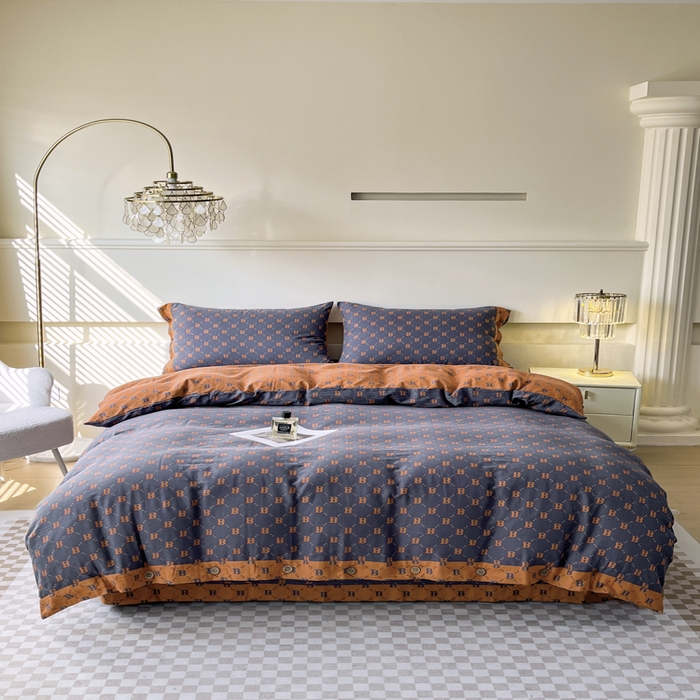 91家纺网 家纺一手货源 找家纺 （总）鲁爱 2025新款全棉色织双层纱纽扣款四件套