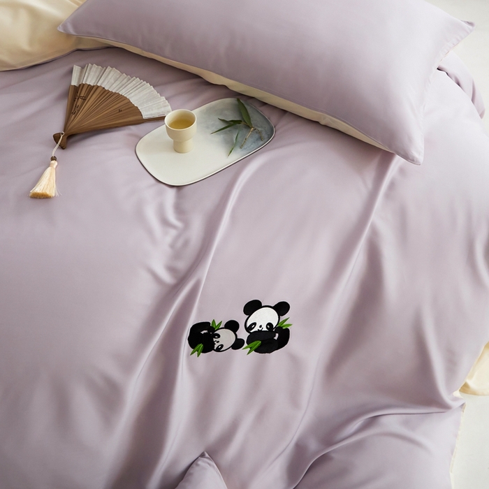 91家纺网 家纺一手货源 找家纺 金奇达家纺 2025新款竹玉清丝四件套-墨隐竹笙【标准号全网控价（折后券后）不低于228元】 墨隐竹笙-紫