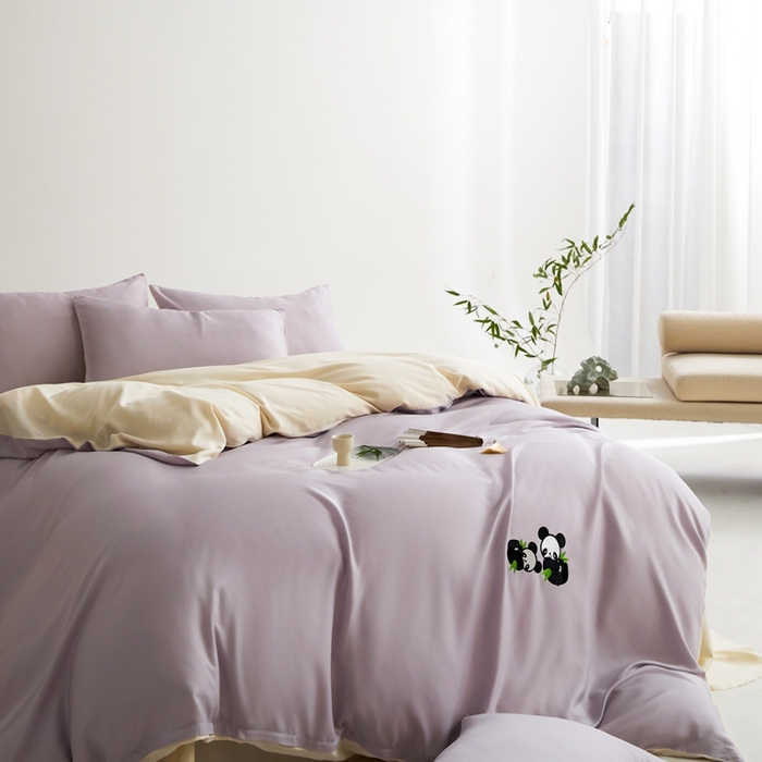 91家纺网 家纺一手货源 找家纺 金奇达家纺 2025新款竹玉清丝四件套-墨隐竹笙【标准号全网控价（折后券后）不低于228元】 墨隐竹笙-紫