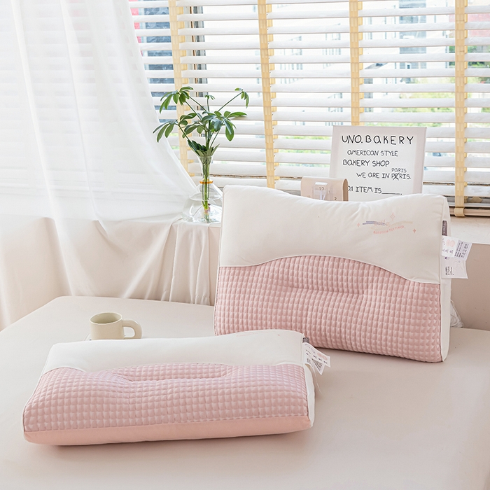 91家纺网 家纺一手货源 找家纺 大熊枕芯 2025新款安颈1号冰豆豆枕芯 安颈1号-粉