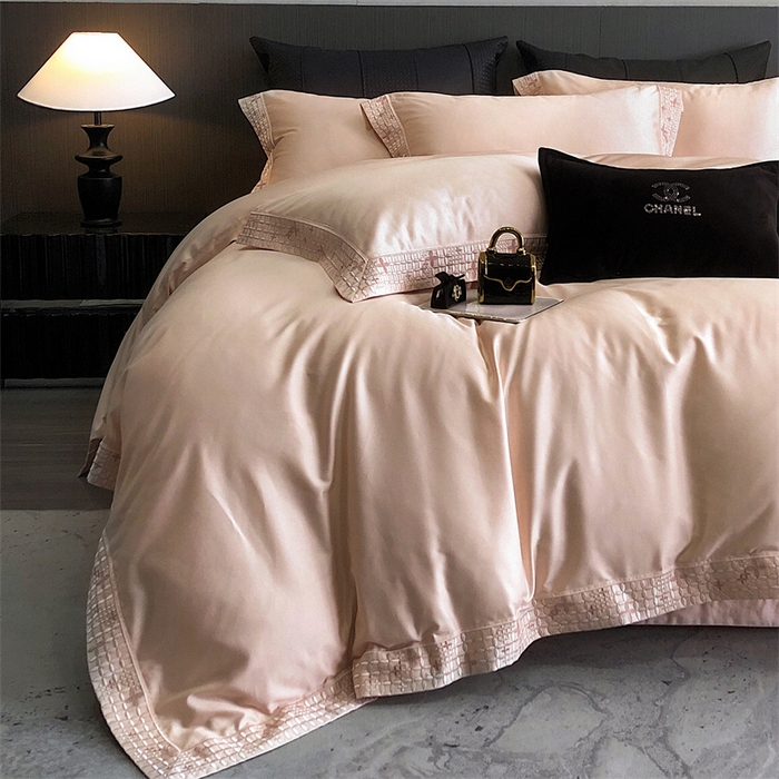 91家纺网 家纺一手货源 找家纺 保罗圣迪奥 2025新款简约款全棉长绒棉四件套—星阑 星阑-玉色