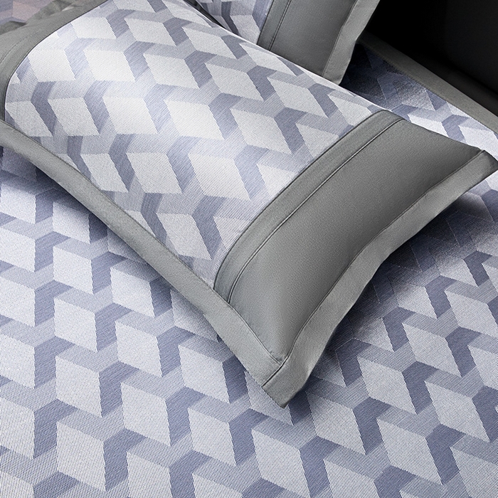 91家纺网 家纺一手货源 找家纺 全季家居 2025新款5A抗菌3D立体冰柔凉感冰丝席 菱形-天蓝 床席款