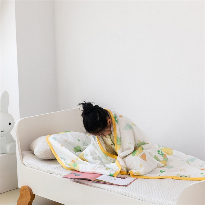 91家纺网 家纺一手货源 找家纺 艾佳宝贝 2025春夏新款A类凉感丝儿童糖果抗菌夏被 小龙宝宝