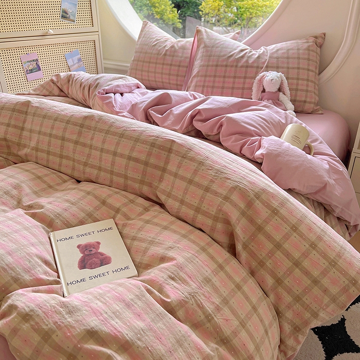 91家纺网 家纺一手货源 找家纺 （总）田野 2025新款全棉水洗棉提花点点系列四件套