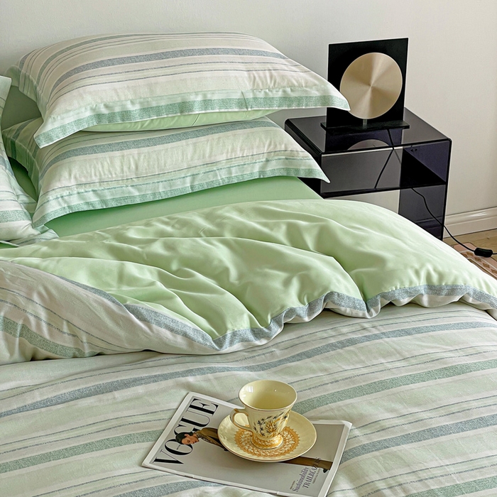 91家纺网 家纺一手货源 找家纺 棉生活家纺 2025新款天丝莱赛尔印花四件套 夏遇柠檬