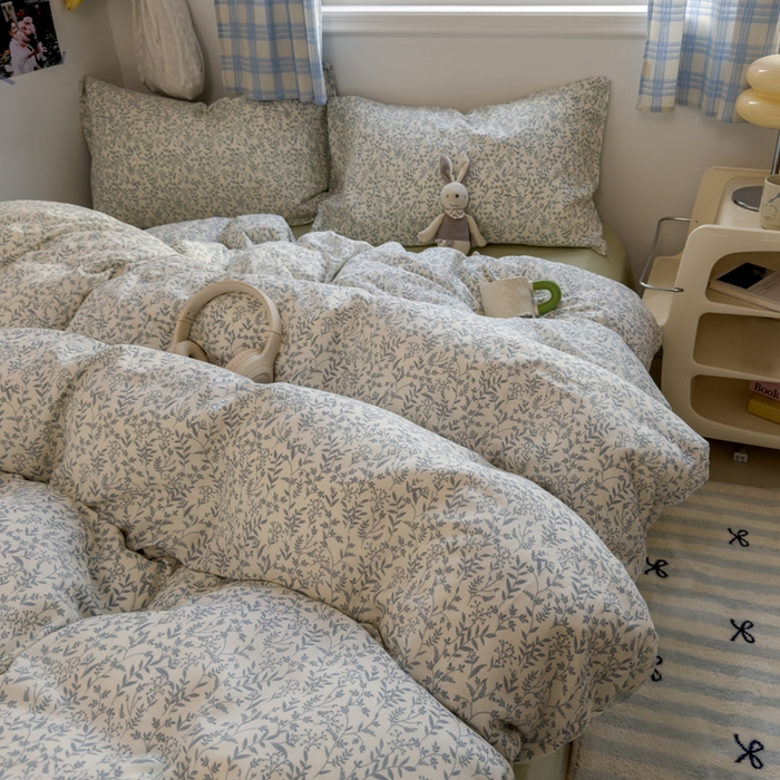 91家纺网 家纺一手货源 找家纺 塔塔家居  2025新款全棉纯棉双层纱被套单品单被套被套单件 绿野