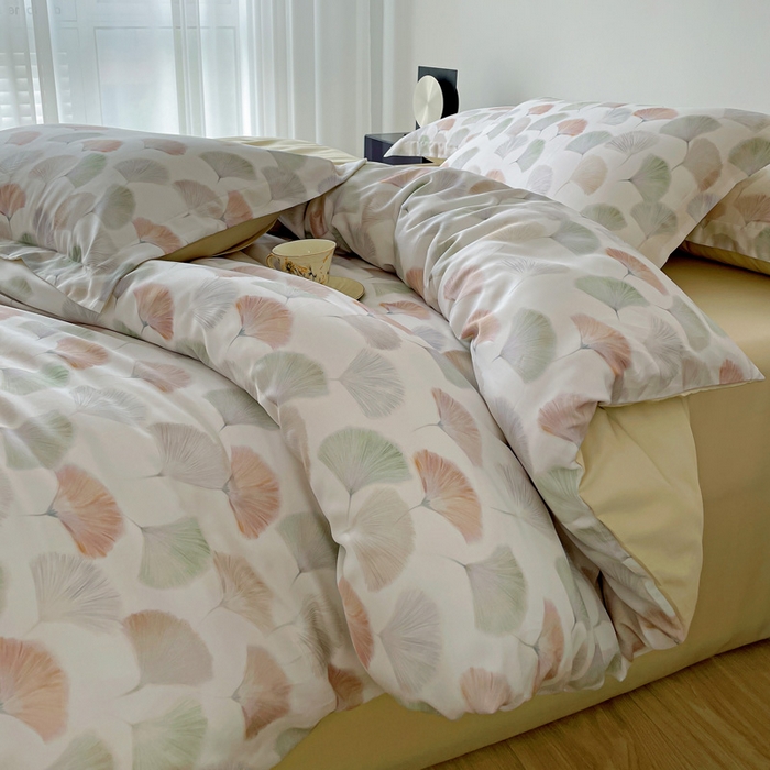 91家纺网 家纺一手货源 找家纺 棉生活家纺 2025新款天丝莱赛尔印花四件套 林间秘信