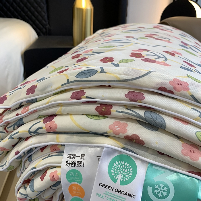 91家纺网 家纺一手货源 找家纺 奈萝家纺 2025新款冰皮凉感丝夏被空调被 觅屿
