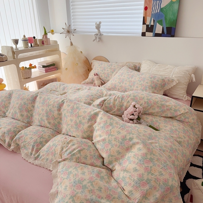 91家纺网 家纺一手货源 找家纺 于果 2025新款全棉双层纱花边款 佩洛斯