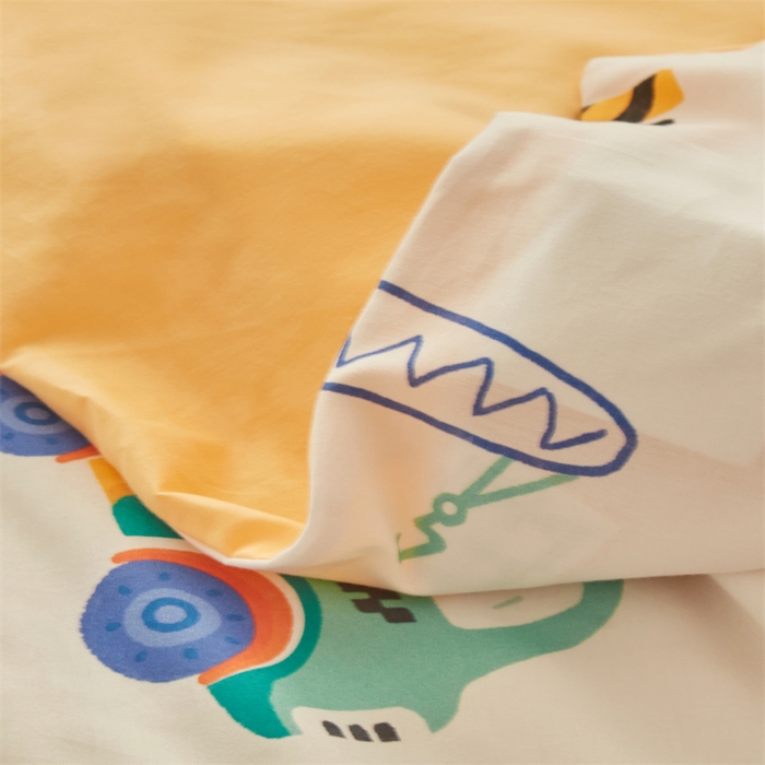 91家纺网 家纺一手货源 找家纺 艾佳宝贝 2025A类儿童全棉多功能单被套可拆式夏被四季被子 工程小车