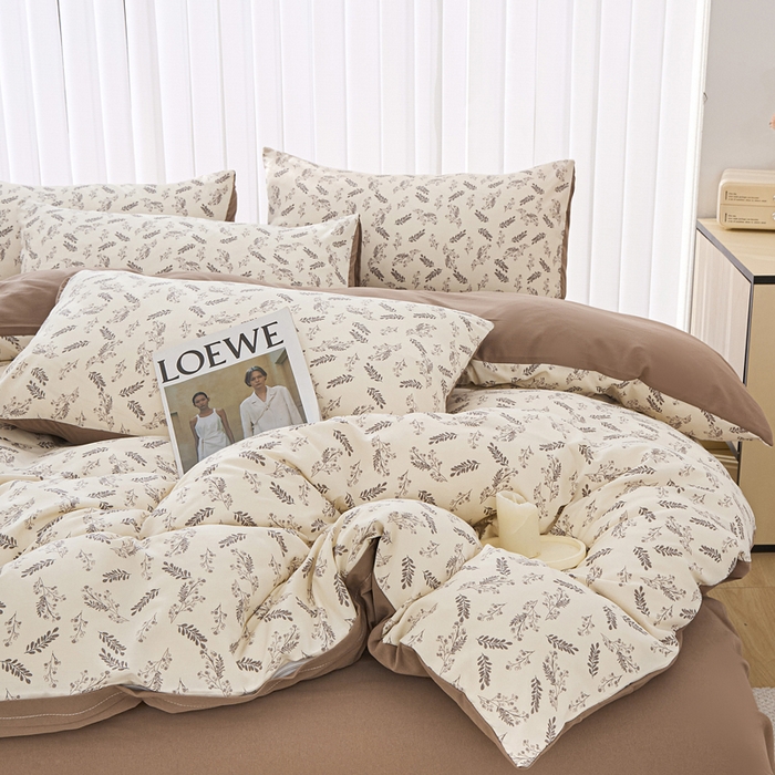 91家纺网 家纺一手货源 找家纺 蕾诺家纺 2025新款直播新款A类有氧提花云纱棉圆角吊边工艺四件套学生三件套 如约