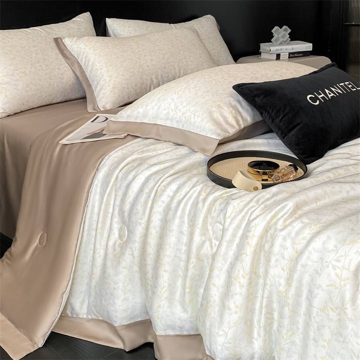 91家纺网 家纺一手货源 找家纺 本制 2025新款水洗真丝印花夏被夏凉被空调被 空山雪+烟灰