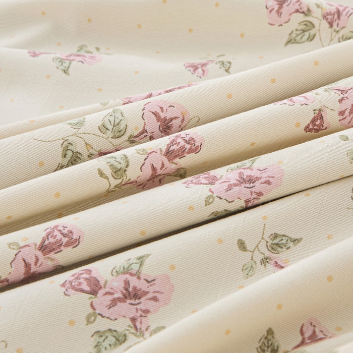 91家纺网 家纺一手货源 找家纺 蕾诺家纺 2025新款直播新款A类有氧提花云纱棉圆角吊边工艺四件套学生三件套 甜蜜蜜