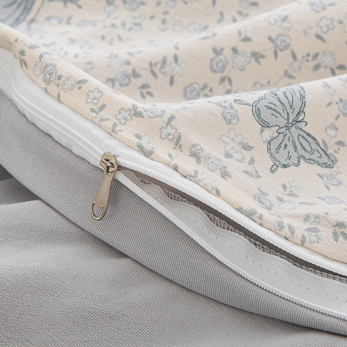 91家纺网 家纺一手货源 找家纺 蕾诺家纺 2025新款直播新款A类有氧提花云纱棉圆角吊边工艺四件套学生三件套 翩翩起舞