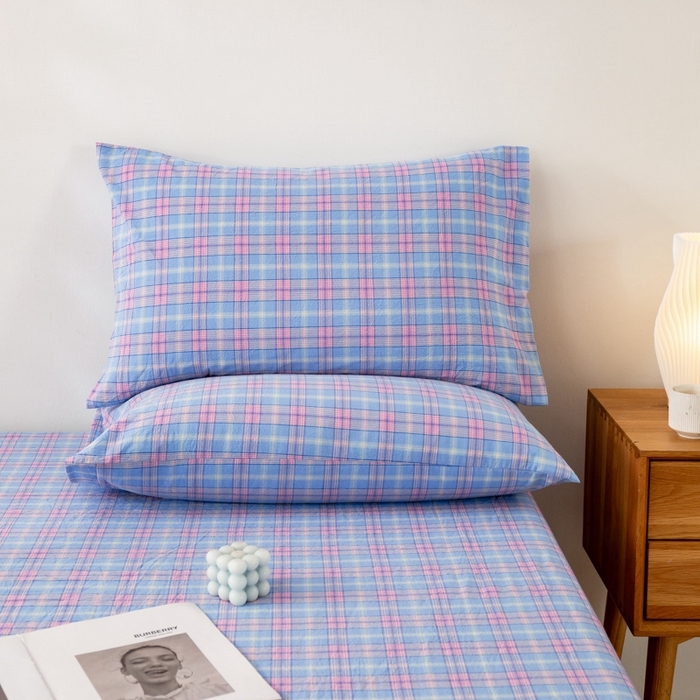 91家纺网 家纺一手货源 找家纺 2025新款A类色织水洗棉单被套 芳华兰