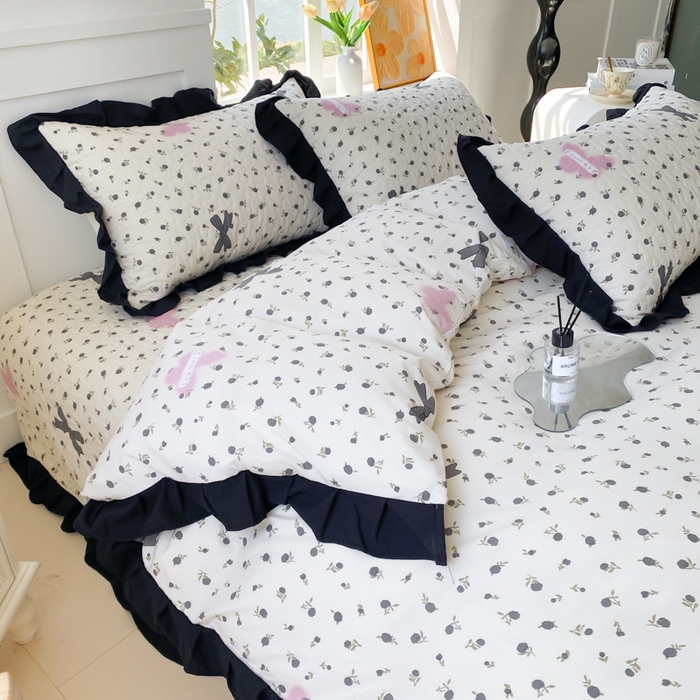 91家纺网 家纺一手货源 找家纺 佳品居 2025新款赫本风床盖四件套 赫本风-蝴蝶花