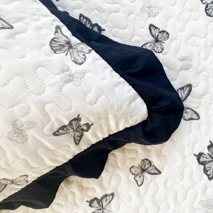 91家纺网 家纺一手货源 找家纺 佳品居 2025新款赫本风床盖四件套 赫本-蝴蝶印记